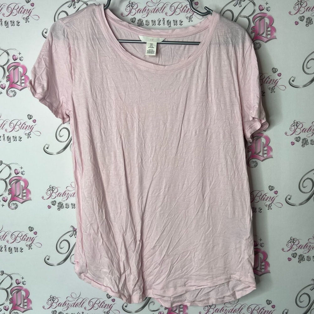 H&M tee shirt tshirt flowy baby Light Pink Short Sleeve Tee